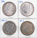 Group of (4) Morgan Silver Dollars.