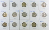Group of (15) Washington Silver Quarters.