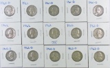 Group of (15) Washington Silver Quarters.