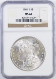 1881 S Morgan Silver Dollar (NGC) MS64.