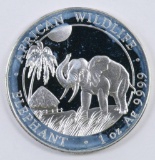 2017 Somali Republic 100 Shillings African Wildlife One Ounce Fine Silver.