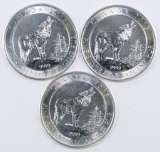 Group of (3) 2015 Canada $2 3/4 Ounce .9999 Fine Silver - Silver Grey Wolf..