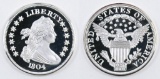 Two Ounces .999 Fine Silver 1804 Bust Dollar Fantasy Art Round.
