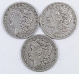 Group of (3) 1880 S Morgan Silver Dollars.