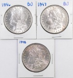 Group of (3) Morgan Silver Dollars.