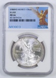 1984 Mexico One Onza .999 Fine Silver (NGC) MS66.