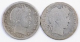 Group of (2) Barber Silver Quarters.