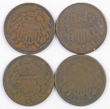 Group of (4) Two Cent Pieces.
