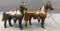 Group of 2 Vintage Bronze Horse Statues