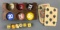Vintage dice, poker chips/holder