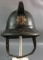 Antique British Leather Firefighters Helmet