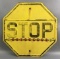 Antique Yellow Metal Stop Sign