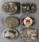 Group of 6 belt buckles