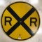 Vintage RR crossing sign, round