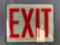 Exit sign glass pane