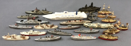 Group of 20+ Vintage Die Cast Ships and more