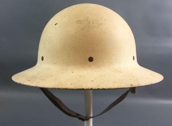 Vintage Metal Civil Defense Helmet