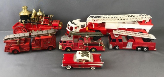 7 piece group of Fire vehicles