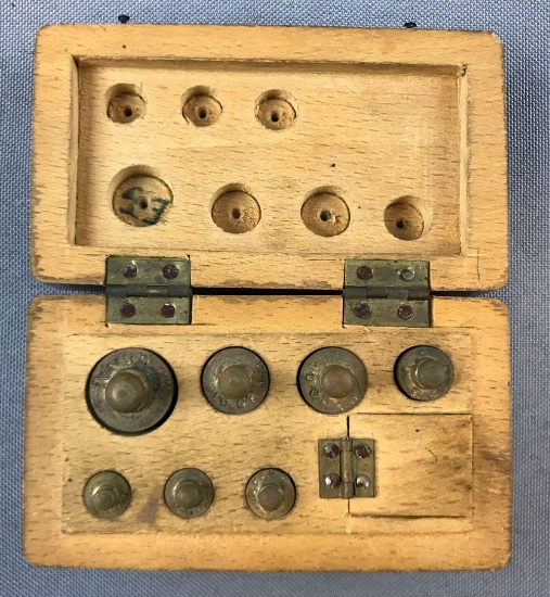 Vintage Weights in Wooden Box