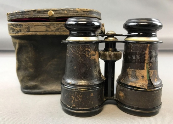 Vintage Military Binoculars in Case