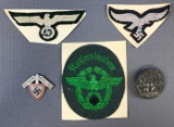 Vintage WW2 Military Nazi Pins and Patches