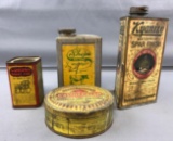 Group of 4 Vintage Tins