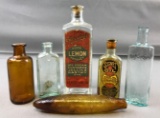 Group of 6 Antique Glass Bottles