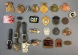 Group of 25 Vintage Watch Fobs Tags, pins and more