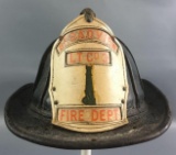 Antique Leather Firefighters Helmet