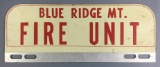 Blue Ridge Mt. Fire Unit License Plate Topper