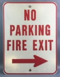 No Parking Fire Exit Metal Sign