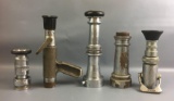 Group of 5 Antique/Vintage Fire Hose Nozzles