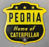 Vintage Metal Caterpillar License Plate Topper Peoria IL