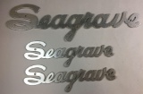 Group of 3 Vintage Firetruck Seagrave Metal Emblems