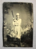Antique Tintype Photo of Baseball Player