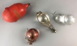 Group of 4 Antique Glass Grenade Fire Extinguishers and more