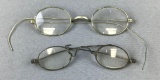 Group of 2 Pairs of Antique eyeglasses