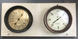 Group of 2 vintage RR gauges, mounted