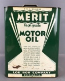 Vintage Merit Motor Oil 2 gallon can