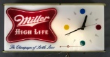 Miller High Life Advertising clock/light.