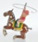Vintage Japanese Tin Litho Bucking Bronco Wind Up Cowboy Toy