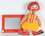 Vintage McDonalds Ronald McDonald Doll and Etch a Sketch