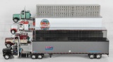 Group of 4 DCP Die-Cast Semi Trucks with Trailers