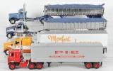 Group of 4 DCP Die-Cast Semi Trucks with Trailers