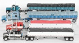 Group of 4 DCP Die-Cast Semi Trucks with Trailers