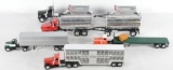 Group of 5 Plastic and Die-Cast Semi Trucks