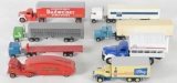 Group of 8 Die-Cast Semi Trucks and Trailers