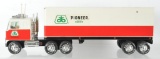 Vintage Nylint Pioneer Seeds Pressed Steel Semi Truck and Trailer