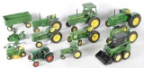 Group of 13 ERTL John Deere Die-Cast Farm Vehicles