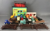 Group of 30+ die-cast metal and plastic vehicles and more